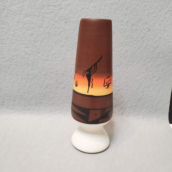Native American Pottery Kokopelli Bud Vase Handpainted Signed James Benally Dine - Picture 1 of 8
